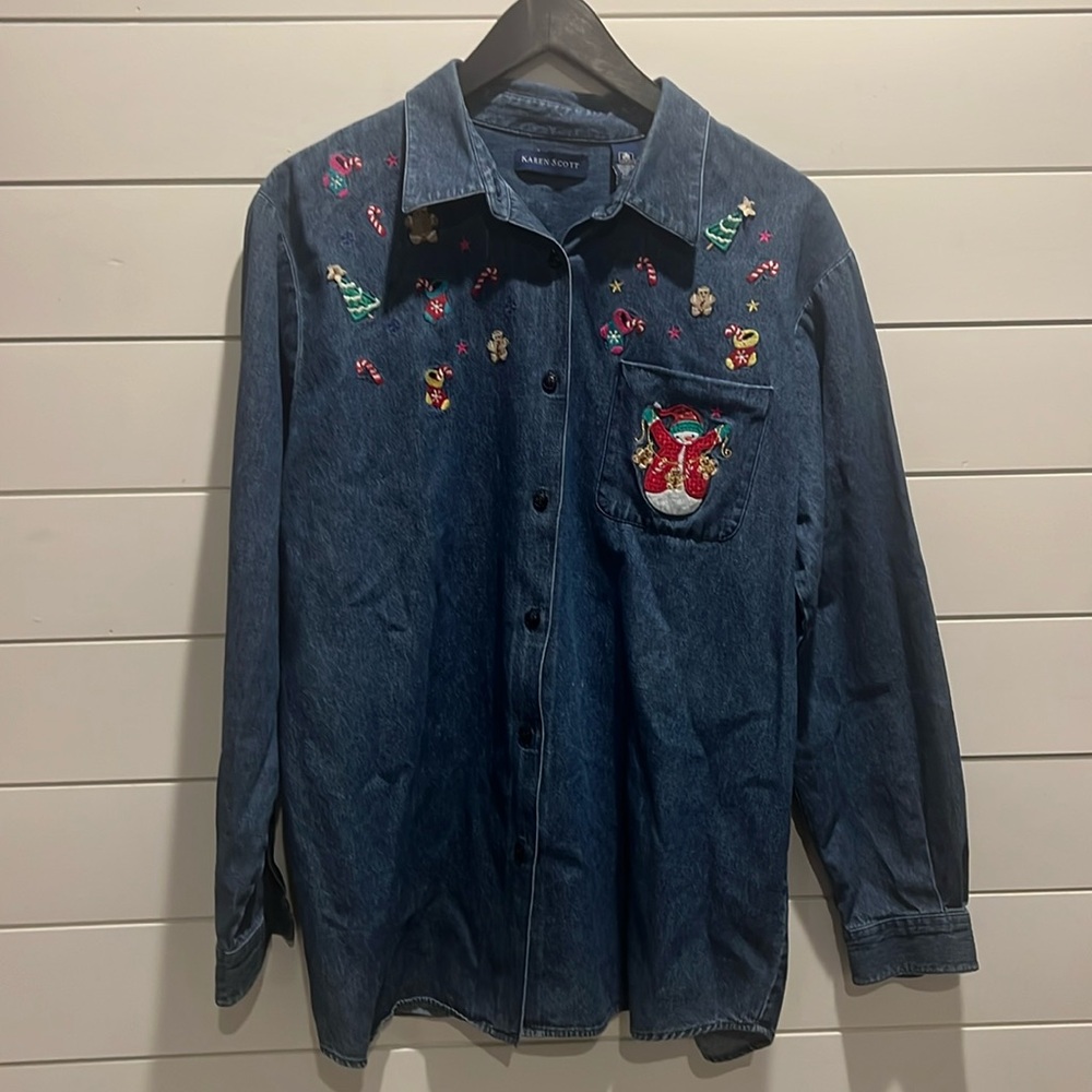 Vintage Karen Scott holiday shirt